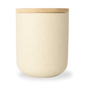 12 oz Ceramic Jar with Bamboo Lid – Speckled Yellow