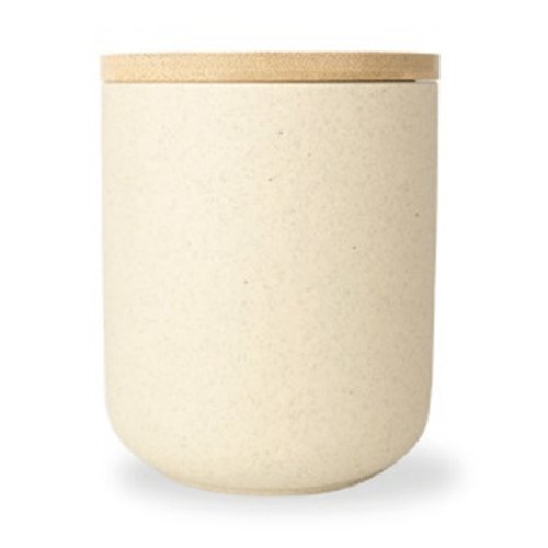 12 oz Ceramic Jar with Bamboo Lid – Speckled Yellow