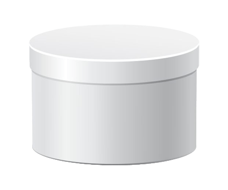 A sleek, silver metal tin with a smooth, round lid.