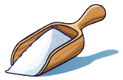 wooden scoop of salt